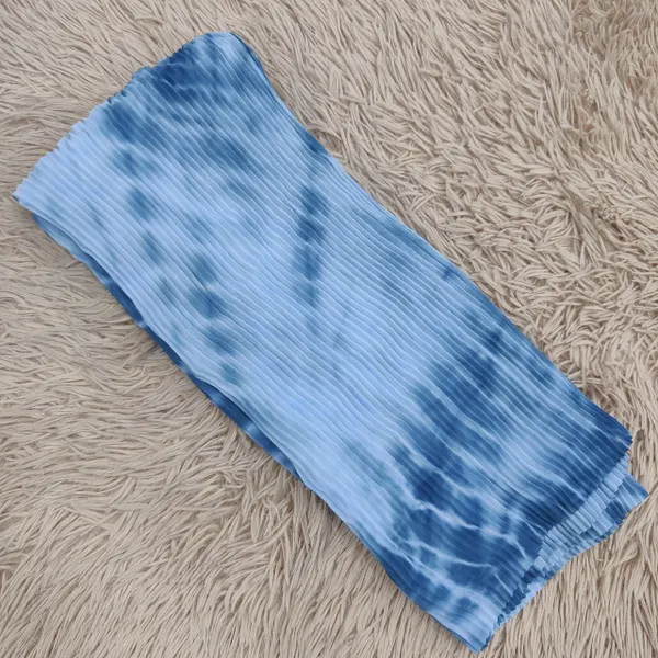 Big Size Ruffled Chiffon Bandhage Printed Hijab | HJ15